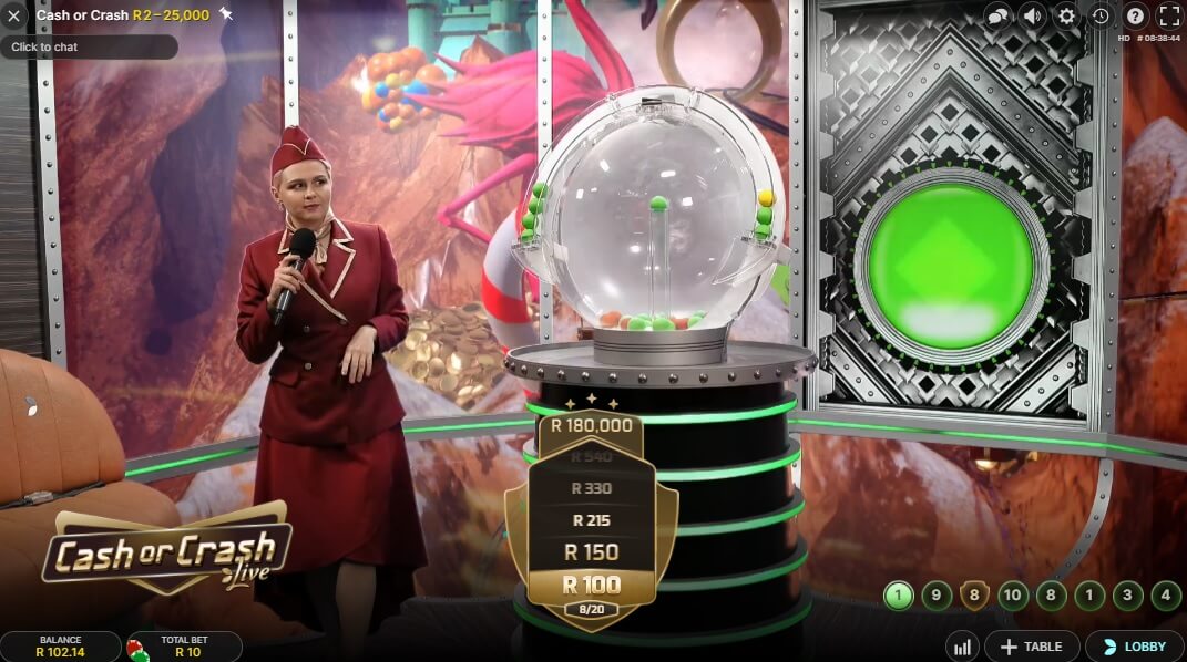 cah or crash live game by evolution