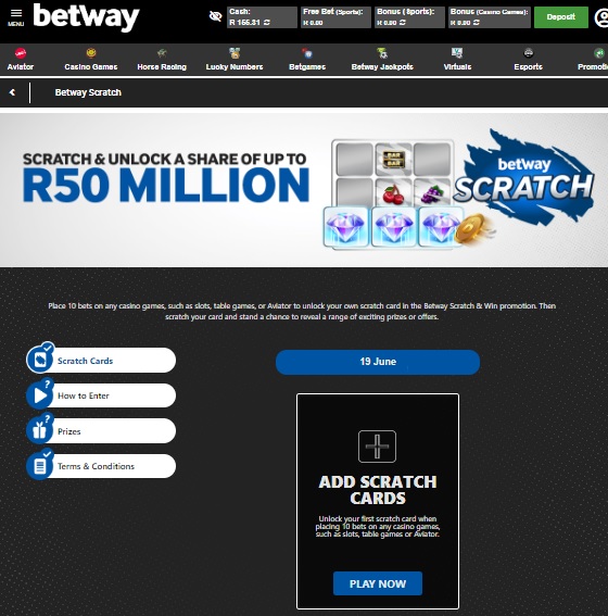 Betway Scratch & Win Promotion Your Chance to Share in R50 Million in