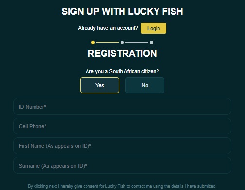 Lucky Fish register page 1