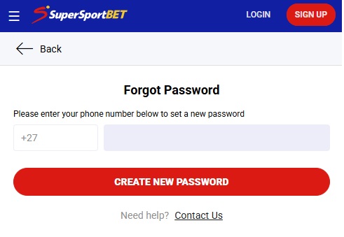 supersportbet password reset