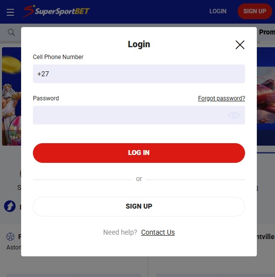Supersportbet login register